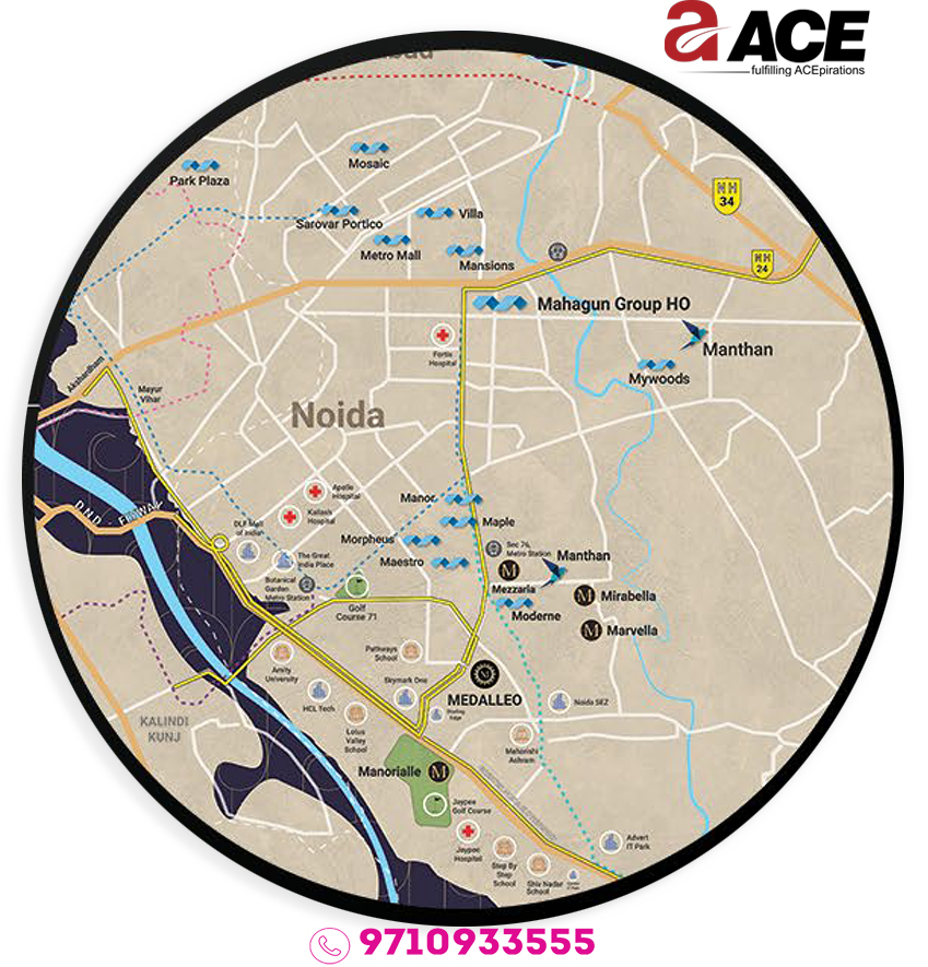 ACE Mahagun Medalleo Location