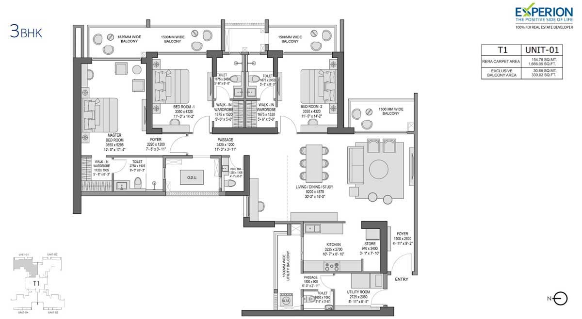 Experion Sector 45 Noida Floor Plan