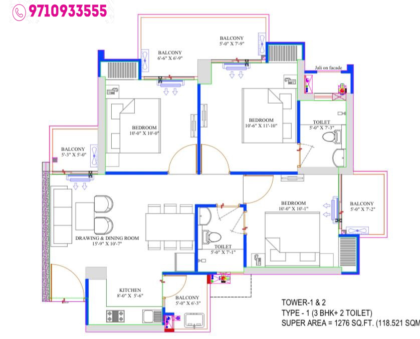 RG Pleiades Noida Extension floor plan